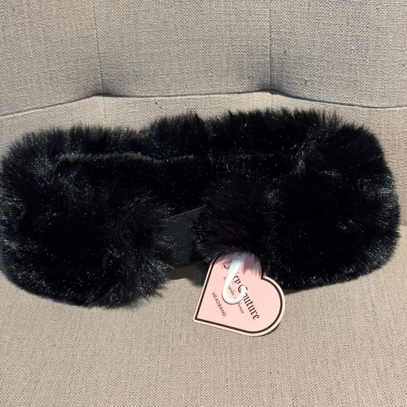 Elegant Black Faux Fur Headband - Picture 2 of 3